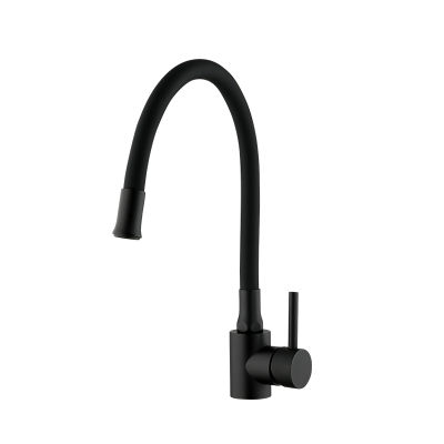 Frap Matte Black Kitchen Sink Faucet Deck Mounted Single Hole Kitchen Taps 360 Degree Rotatable Hot and Cold Water Mixers Crane