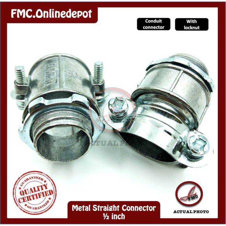 1/2 inch metal straight connector for flexible conduits / pipes Lazada PH