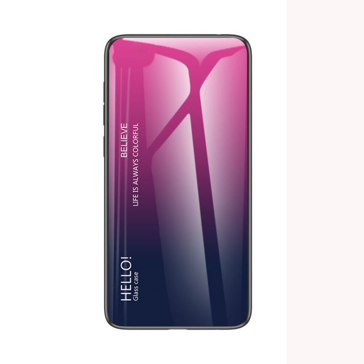 oppo-reno-6-case-oppo-reno6กระจกนิรภัยเคสแข็งสีไล่โทนสีกันกระแทกโทรศัพท์ฝาหลังปลอก