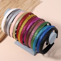 【YF】 2023 Fashion Solid Female Glitter Hair Bands For Girls Simple Hoop Hairbands Headbands Kids Gifts Headwear Accessories