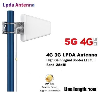 5G 4G LPDA Antennas 28Dbi High Gain Signal Booter เสารับสัญญาณ 3G 4G 5G พร้อมสาย RG58U Lowloss 10M