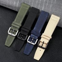 suitable for IWC Canvas Pilot Mark 16 18 Genuine Leather Men and Women Blue Green Black 20 21 22MM Strap Soft
