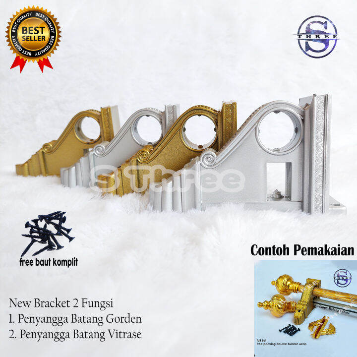 Bracket Kaki Penyangga Batang Besi Gorden Pc Lazada Indonesia