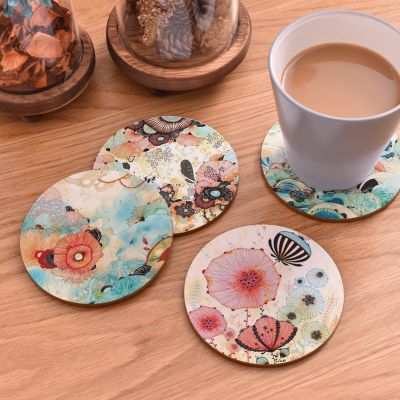 【CW】 Table Round Dining Placemats Cup Flowers Insulation Coasters Coaster