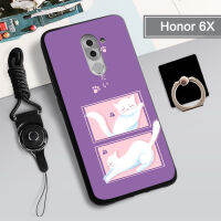 TPU แบบนิ่มเคสสำหรับหัวเหว่ย Honor 6X/GR5-2017เคสโทรศัพท์คลุมทั้งหมดกล่องมีการป้องกันการหล่น Tputhone ฝามีที่ถือวงแหวนและเชือก