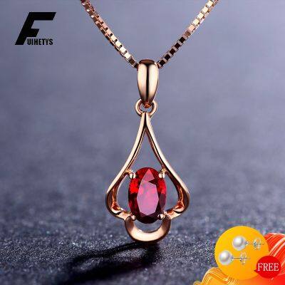 สร้อยคอเงิน925ย้อนยุคจี้เครื่องประดับ Batu Permata Ruby รูปไข่สำหรับผู้หญิงหมั้นงานแต่งงานของขวัญงานปาร์ตี้