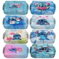 ☁▬№ Cartoon Stitch Pencil Case Zipper Pencil Pouch Cute School Student Stationery Storage Bag Oxford Boys Girl Kids Pencil Bags