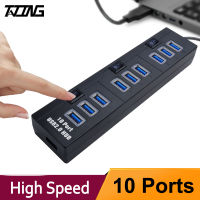 TATING New USB 2.0 HUB Multi USB Splitter 10 Port Expander Multiple USB2.0 Hub with onoff Switch For PC Laptop