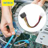 [Vktech] สายไฟ4Pin แบบ15pin คู่,สายไฟ SATA มัลติฟังก์ชั่น4Pin ไปยัง15Pin คู่คอนเน็คเตอร์ตัวจ่ายไฟสำหรับคอมพิวเตอร์พีซีอุปกรณ์ทดแทน