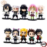 Kamado Tanjirou Kanroji Mitsuri Demon Slayer 8ซม. อะนิเมะตัวเลข Luminous Figurine Pvc รูปปั้นตุ๊กตาตกแต่งของเล่น