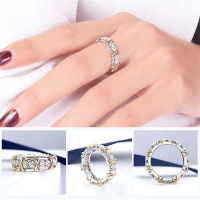 แหวนอัลลอยชุบสำหรับสุภาพสตรีเพทายแหวนเครื่องประดับวันเกิดของเจ้าสาวแหวนหมั้นแหวนปาร์ตี้ขนาด9