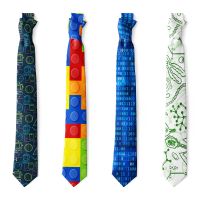 Fashion Colorful Square Digital Printed Necktie Wide Novelty Ties For Men Teen Casual Funny Party Suit Match Accessories Men Tie