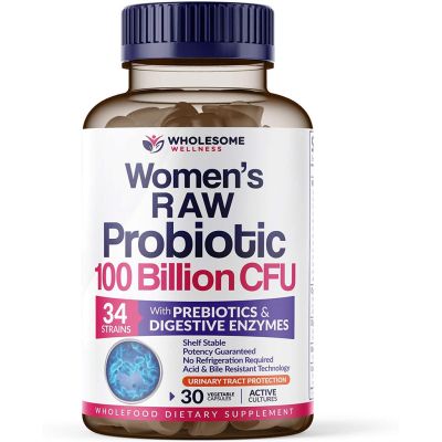 โพรไบโอติกส์ เพื่อสุขภาพภายในสำหรับผู้หญิง Raw Probiotics for Women 100 Billion CFUs - 60 Capsules