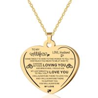 2022 Stainless Steel Peach Heart Key Chain Love You Necklace Lover Jewelry Fashion Gold Pendant Jewelry Can Be Engraved