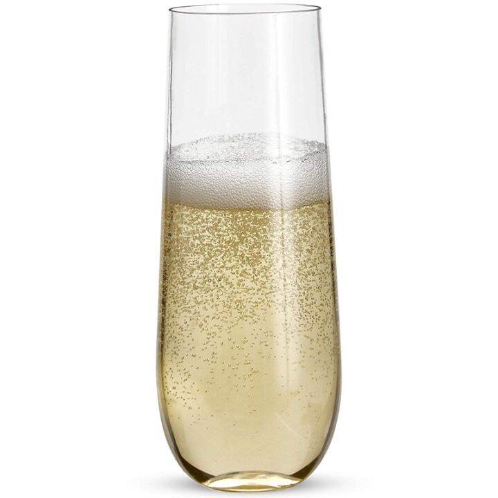 24-stemless-plastic-champagne-flutes-9-oz-plastic-champagne-glasses-clear-unbreakable-toasting-glasses-disposable-for-wedding-or-party