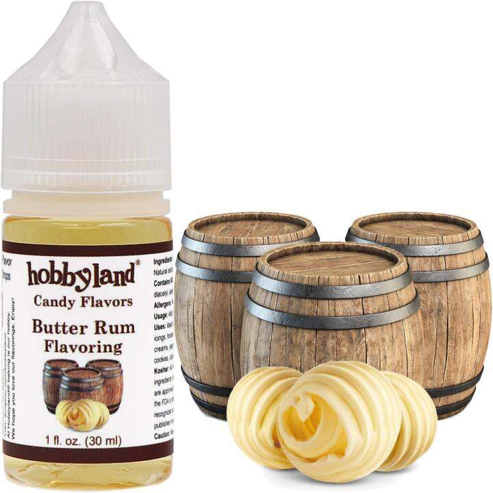 Hobbyland Candy Flavors (Butter Rum Flavoring, 1 Fl Oz), Butter Rum