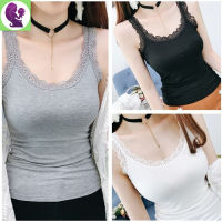 2023ฤดูร้อนใหม่ Camisole ผู้หญิงเซ็กซี่ Slim บางลูกไม้ U-Neck เสื้อแขนกุด Tops สุภาพสตรีสีทึบ Plus ขนาด Casual Undershirt Tanks Top เกาหลี