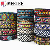 5เมตร Meetee 3038มิลลิเมตร Jacquard สายรัดที่มีสีสันโพลีเอสเตอร์ผ้าฝ้าย Webbings ริบบิ้น DIY จักรเย็บผ้าเสื้อผ้ากระเป๋าสายผ้าตกแต่ง