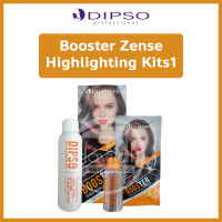 Dipso ดิ๊พโซ่ Booster Zense Highlighting Kits บูสเตอร์เซนส์ ไฮไลท์ติ้ง คิท ผลิตภัณฑ์ฟอกสีผม สำหรับล้างสีผมที่ย้อมดำหรือน้ำตาลเข้ม ทำสีให้สีอ่อนลง