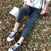 Xiaozhainv （S-XL）Women casual pants Fashion Simple Pants high waist plaid casual Trousers