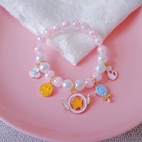 Children 39;s pearl bracelets girls princess beaded little girls cute cartoon bracelet accessories fight baby toys children 39;s gifts