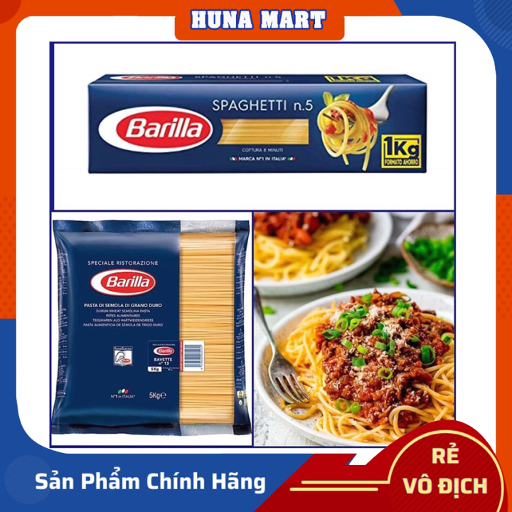 Mỳ Ý Barilla Spaghettini sợi trung ống số 3 và số 5 hộp 500g (Barilla Pasta  Spaghettini  – 500g) 