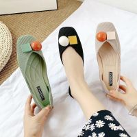 [COD] Womens shoes 2020 new round toe flat womens single shallow mouth candy casual slip on lazy scoop