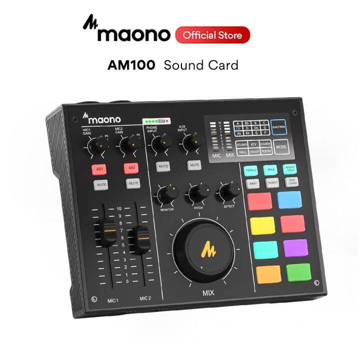 Maono AM100 Professional Sound Card Audio Interface Mixer for Phone,PC