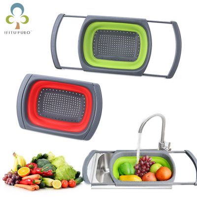 Telescopic Foldable Silicone Strainers Collapsible Colander Set Fruit Vegetable Basket for Home Fruit Cleaning Kitchen Tools ZXH Colanders Food Strain