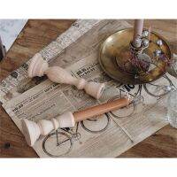 SUER Romantic Candlesticks Holders Classic Craft Retro Candle Stand Unpainted Wedding Wood Home decoration Ornaments