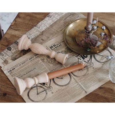SUER Romantic Candlesticks Holders Classic Craft Retro Candle Stand Unpainted Wedding Wood Home decoration Ornaments