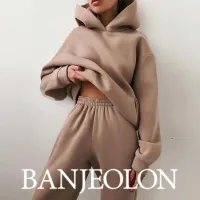 BANJEOLON Hooded sweater set Fashion casual European and American women