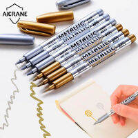 AICRANE 6PCS DIYโลหะกันน้ำสีถาวรMarker Pen GoldและSilver 1.5มม.นักเรียนอุปกรณ์ปากกาเขียนงานฝีมือArtภาพวาด