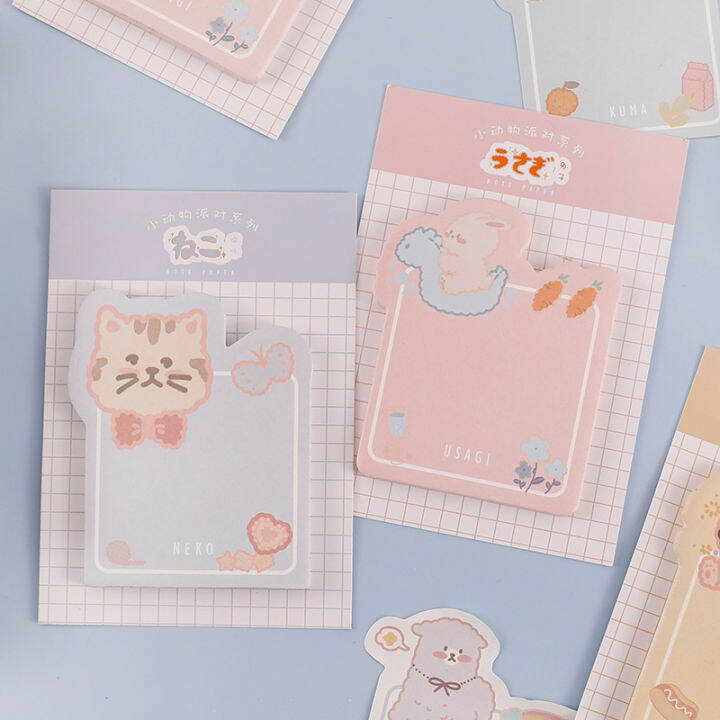 น่ารักการ์ตูนสัตว์-party-series-sticky-notes-memo-pad-ไดอารี่เครื่องเขียน-flakes-สมุดภาพตกแต่ง-kawaii-cat-n-ครั้ง-sticky-yrrey