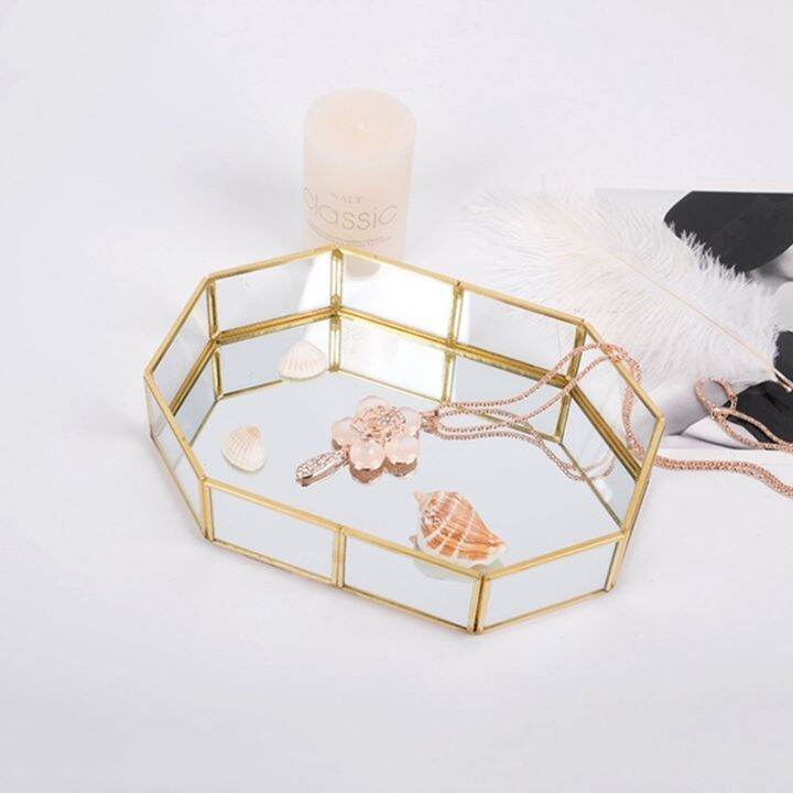 golden-mirror-tray-cosmetic-container-jewelry-organizer-case-bathroom-storage-lipstick-necklace-desktop-pantry-organizer-cake