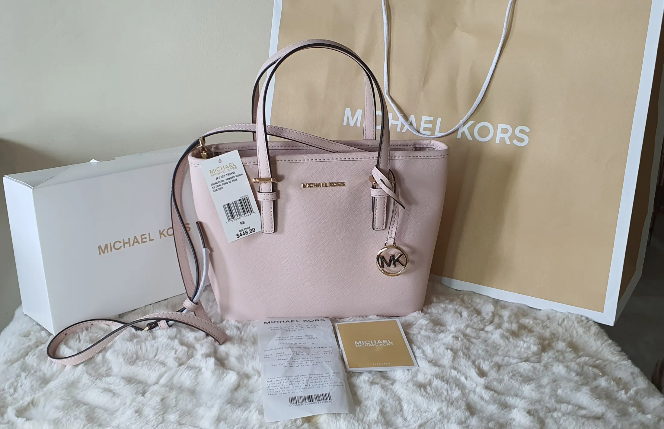 100% Original Michael Kors Jet Set Travel Tote XS in Powder Blush | Lazada  PH