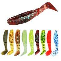 【cw】 15pcs/bag 4sections T tail worm soft lure bait pesca rubber silicone gel multi colors choice