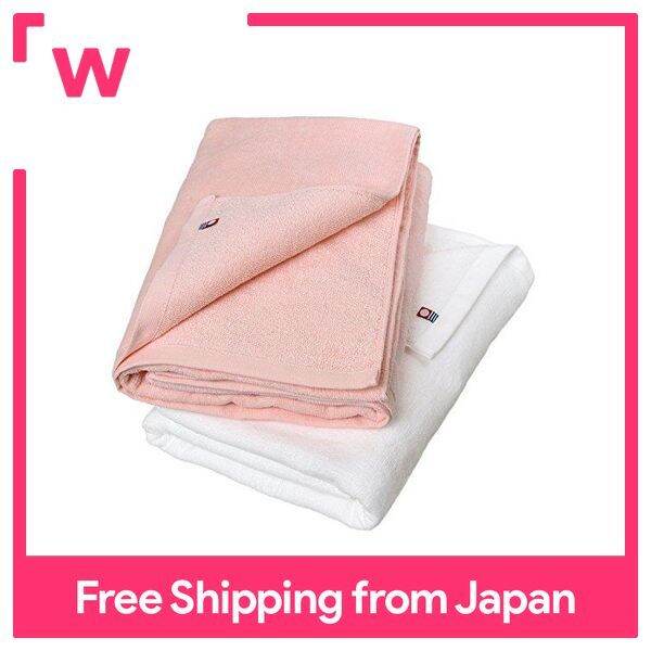 Bloom Imabari Towel Baby Color Bath Towel 2 Sheets Set (White x Salmon