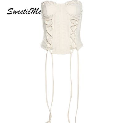 Sweeticme ใหม่ เสื้อกั๊กลําลอง แขนกุด เปิดหลัง เข้ารูป สีพื้น แฟชั่นสําหรับสตรี 2023 QC7311623