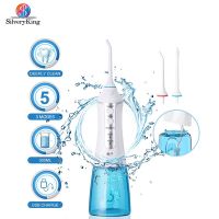 ZZOOI Portable Handheld Oral Irrigator 300ML Water Tank Waterproof Dental Water Flosser 3 Modes USB Rechargeable Teeth Cleaner 2Jets