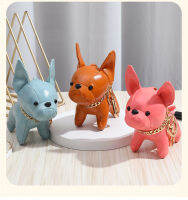 In Stock Wholesale Leather Cartoon Puppy French Bulldog Keychain Creative Cute Bulldog Pendant Keychain Pendant