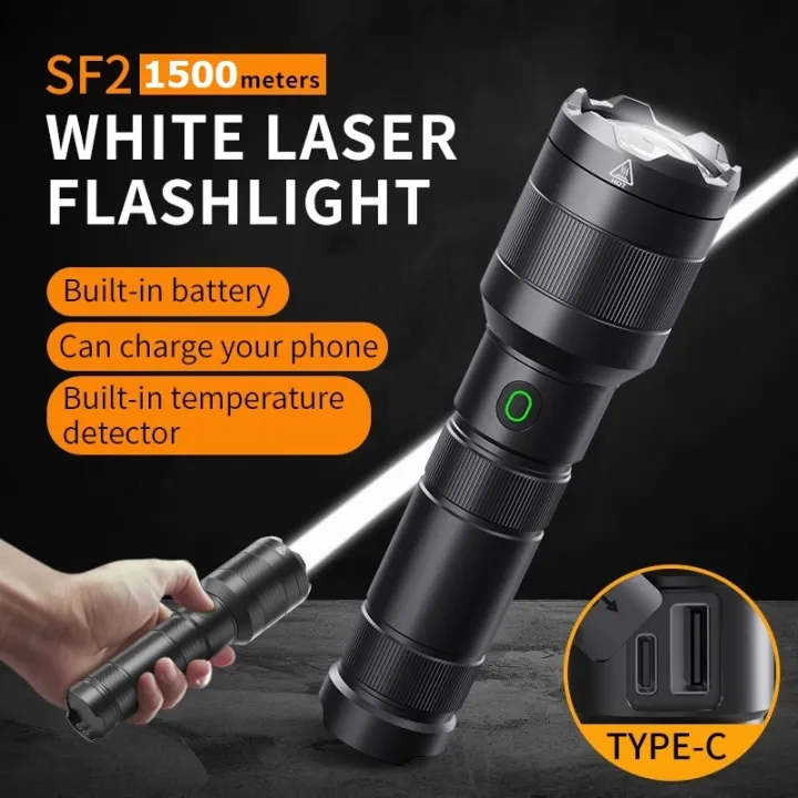 NATFIRE SF2 White Laser Flashlight LEP 1500 Meter Built In 21700 ...