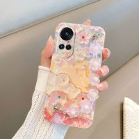 เคส OPPO Reno10 Pro 5G Reno10pro+ พร้อมสายคล้องข้อมือสุดน่ารัก ดอกซากุระสวยเงางาม ปลอกซิลิโคนนิ่มลายดอกไม้ OPPO Reno 10 Pro 5G ฝาครอบโทรศัพท์