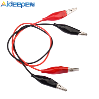 Aideepen ขนาดใหญ่ Dual Ended Alligator Clips Test Lead Black &amp; Red Test Cable Soft PVC Crocodile Clips Testing Wire Alligator Jumper Wire Test Leads For Testing Current