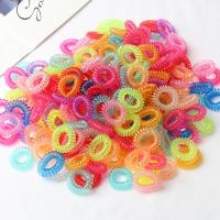 【CW】 50 Pcs Small Wire Cord Transparent Colorful Headbands Rubber Bands Elastic Hair Scrunchy for Ties