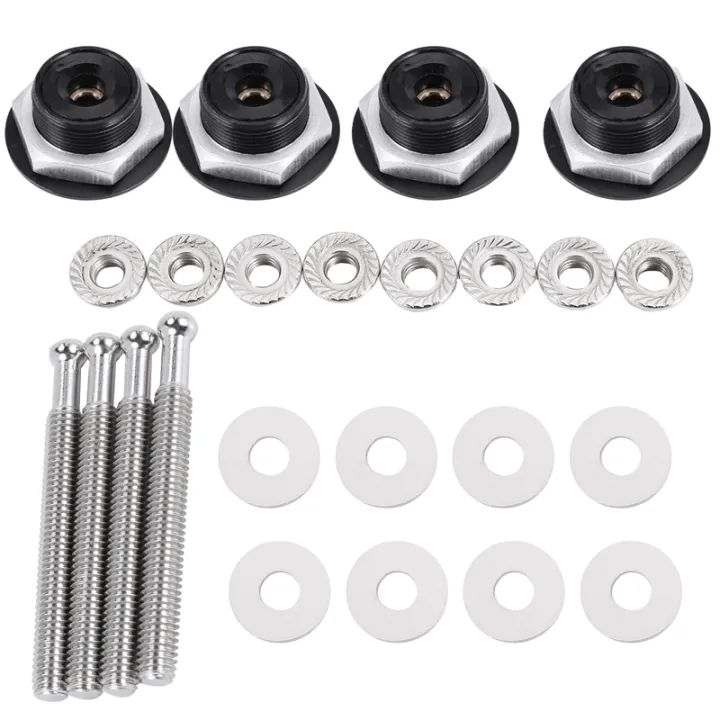 thumbnail interactive-video image 1 of HYXUAN 4-Pack Quick Release Hood Pins - Universal Push Button Bonnet Latches 1 of 9