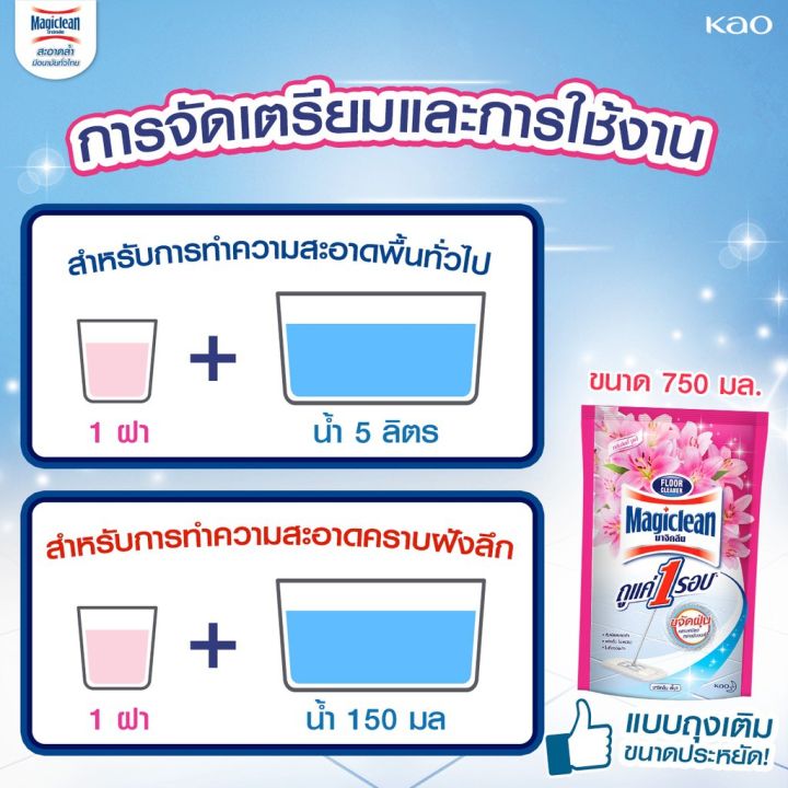 มาจิคลีน-น้ำยาถูพื้น-สวีท-โรส-การ์เด้น-ถุงเติม-750มล-แพ็ค-3-ถุง-magiclean-sweet-rose-garden-750ml-รหัสสินค้า-cho0041ok