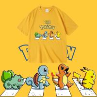 เสื้อยืดโอเวอร์ไซส์เสื้อ pikachu beatles โปเกมอน  เสื้อยืด ลายการ์ตูน เสื้อผ้าแฟชั่น ใส่ได้ทั้งชายหญิง สกรีนลายสวยงาม แขนสั้นคอกลม พร้อมส่งS-5XL S-5XL