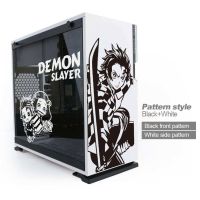 สติกเกอร์ลายอะนิเมะ Demon Slayer สำหรับ Casing PC รูปลอกตกแต่งการ์ตูนสำหรับคอมพิวเตอร์ ATX Mid Tower สติกเกอร์แบบลอกออกได้กันน้ำ