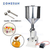 ZONESUN Paste Filling Machine A02นิวแมติกวางแชมพูน้ำผึ้งโลชั่นเครื่องบรรจุของเหลวที่มีความหนืดขวดน้ำมันสำหรับเครื่องสำอาง